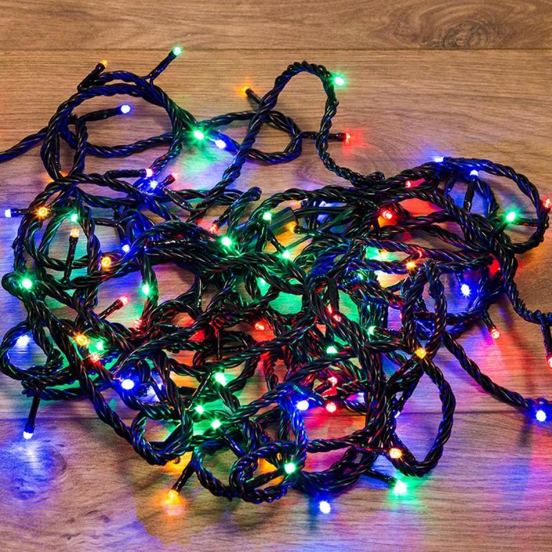 Гирлянда светодиодная Твинкл Лайт 10м, черный ПВХ, 100, мультиколор 303-139