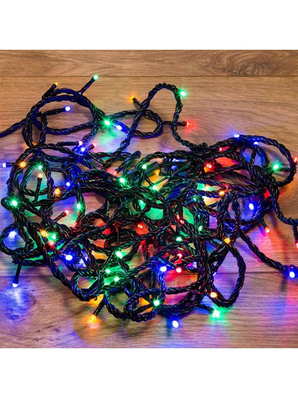 Гирлянда светодиодная Твинкл Лайт 10м, черный ПВХ, 100, мультиколор 303-139