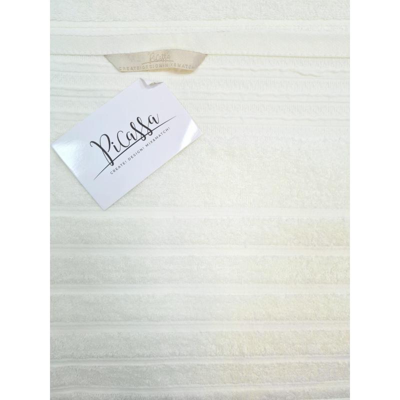 Полотенце махровое 70х130 Страйп молочный