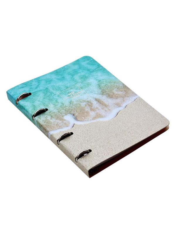 Тетрадь общая А5, 80л. клетка, кольца  155х212мм. Nature, прибой N1551