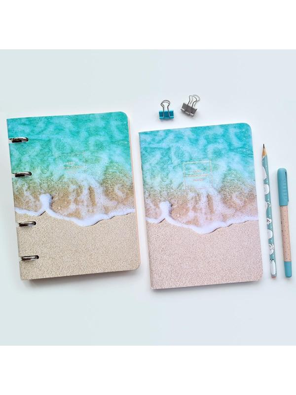 Тетрадь общая А5, 80л. клетка, кольца  155х212мм. Nature, прибой N1551