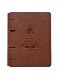 Бизнес-тетрадь А5, 120л. клетка, кольца, иск.кожа Airplane N2404