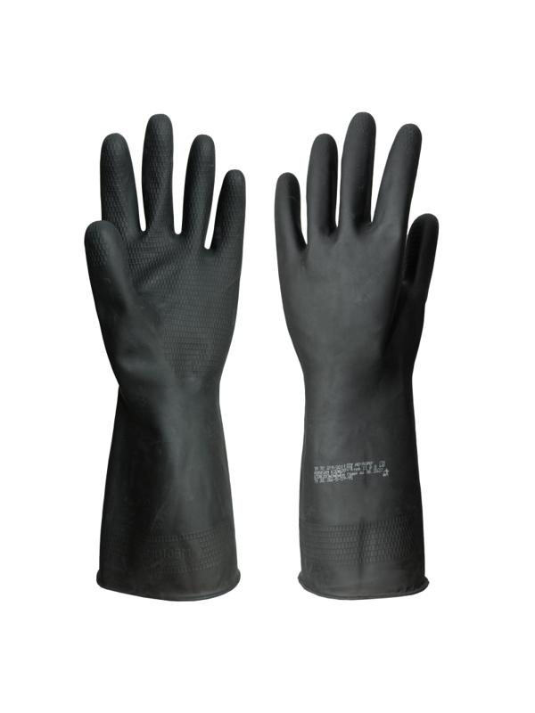 Перчатки защитные АЗРИХИМ КЩС тип-2 из латекса черные (размер 10 , XL)