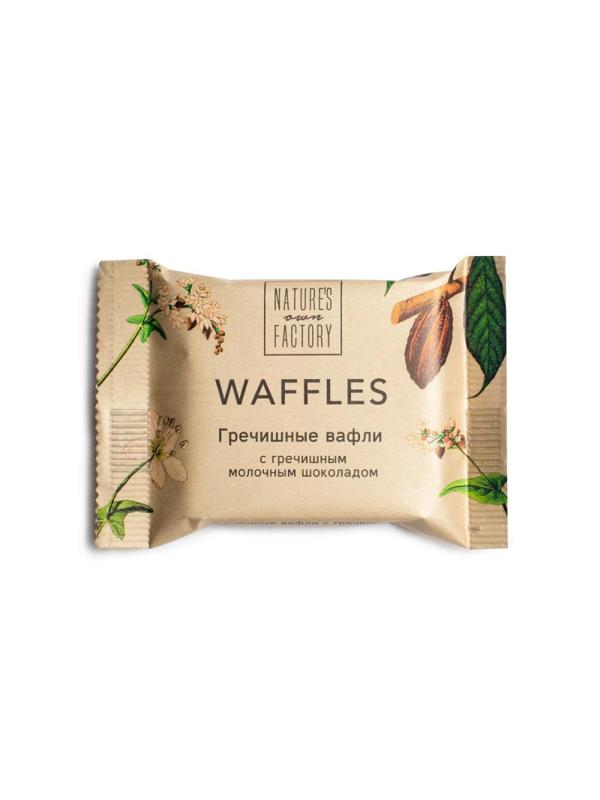 Вафли Natures own factory гречишные с греч. молочным  шок., 20гx18шт/уп