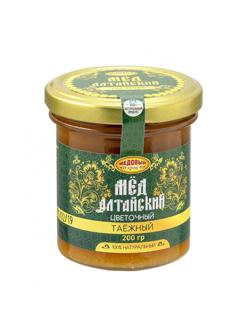 Мед ТАЕЖНЫЙ 200г Алтайский натуральный цветочный Медовый край 84919