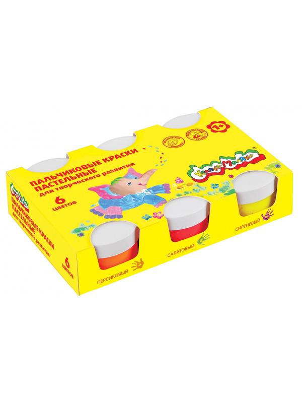 Краски пальчиковые 6 цв. 60 мл Каляка-Маляка для малышей, 1+, ПКMКМ06