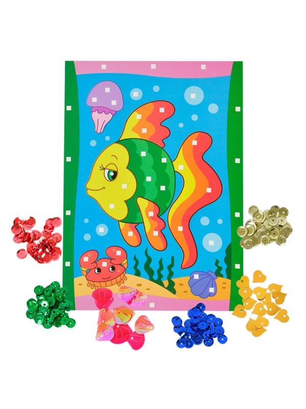 Набор для творчества с пайетками Каляка-Маляка РЫБКИ А5, НПРКМ