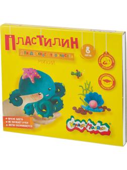 Пластилин Каляка-Маляка для детского творчества  8цв.120г со стеком,ПКМ08-П