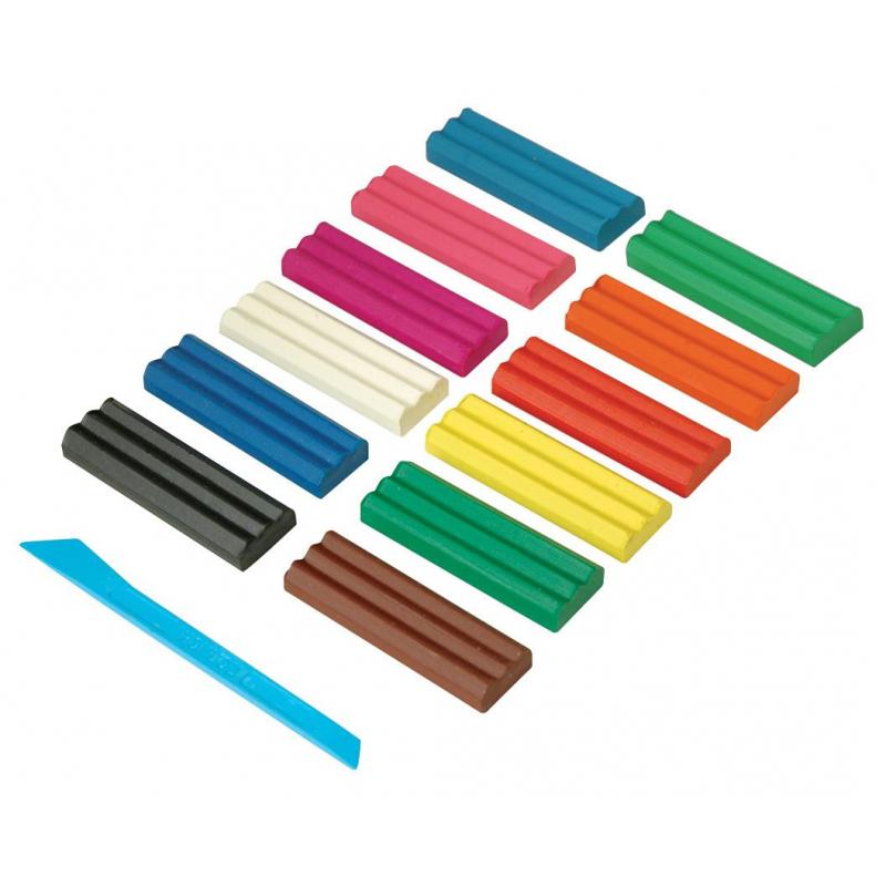 Пластилин Каляка-Маляка 12 цв. 180 г со стеком, ПКМ12