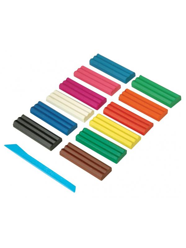 Пластилин Каляка-Маляка 12 цв. 180 г со стеком, ПКМ12