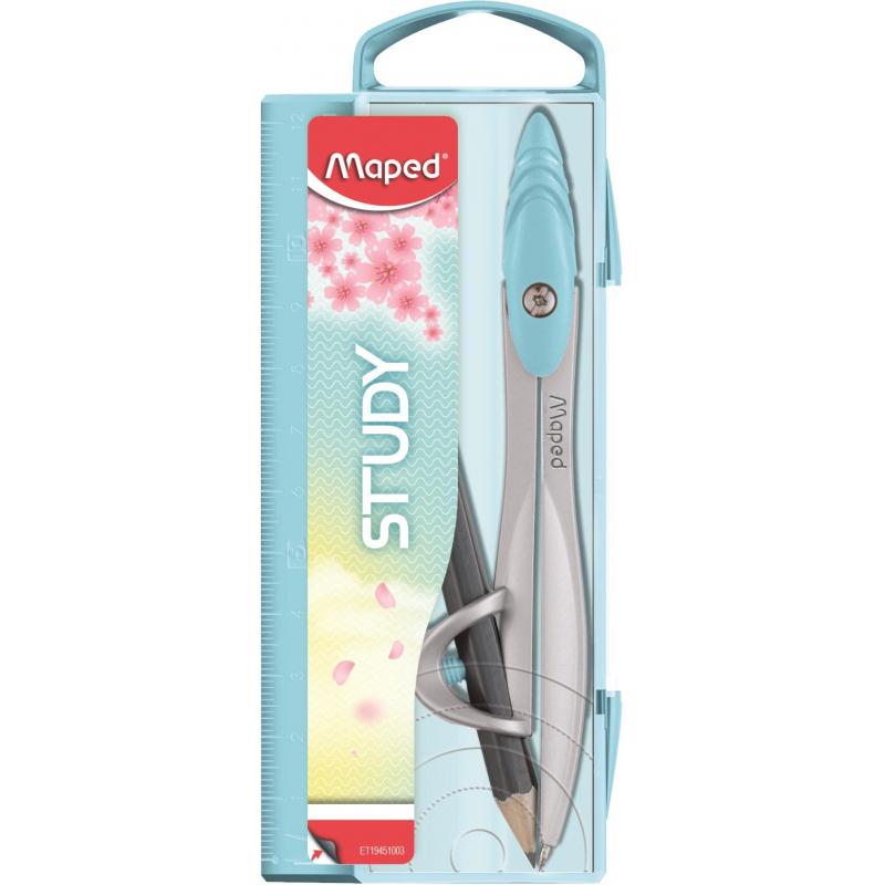 Циркуль Maped STUDY COLLECTOR, цинк. сплав, пласт. уп., пастельн., ассорти