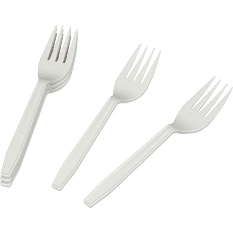 Вилка одноразовая 158мм, бел., кукурузный крахмал, 50шт/уп