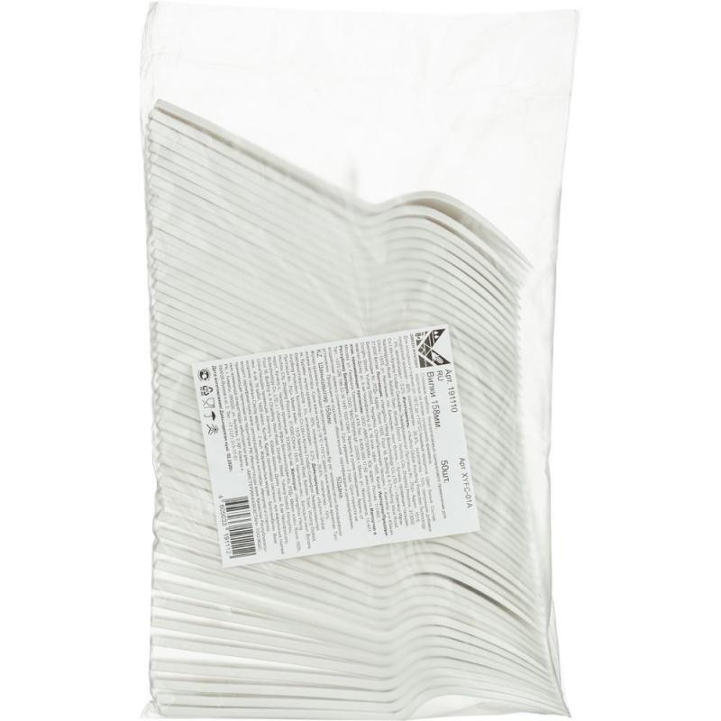 Вилка одноразовая 158мм, бел., кукурузный крахмал, 50шт/уп