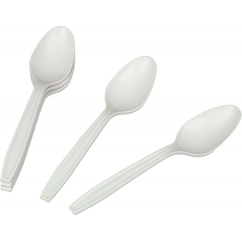 Ложка одноразовая 145мм, бел., кукурузный крахмал, 50шт/уп