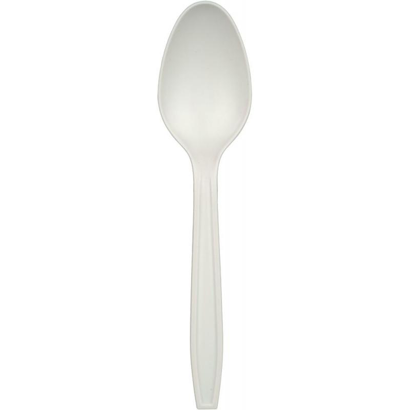 Ложка одноразовая 145мм, бел., кукурузный крахмал, 50шт/уп