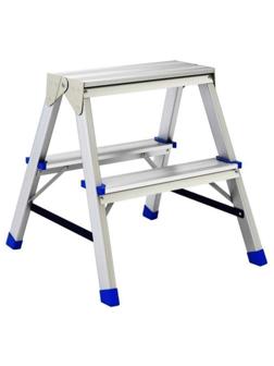 Стремянка двусторонняя 2 ступени, алюминиевая, СИБРТЕХ (97922)