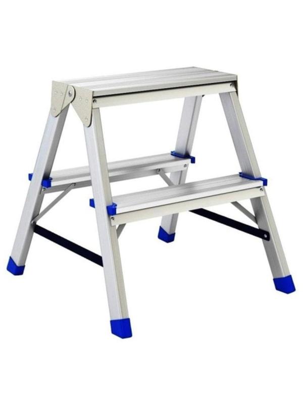 Стремянка двусторонняя 2 ступени, алюминиевая, СИБРТЕХ (97922)