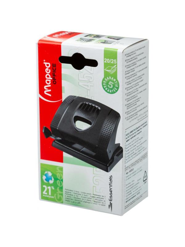 Дырокол Maped GREENLOGIC до 20-25 листов,линейка,пластик,черный,452511