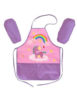 Фартук для труда №1School Волшеб. Единорог,2карм,нарукав,490x390,ФН61-20-2