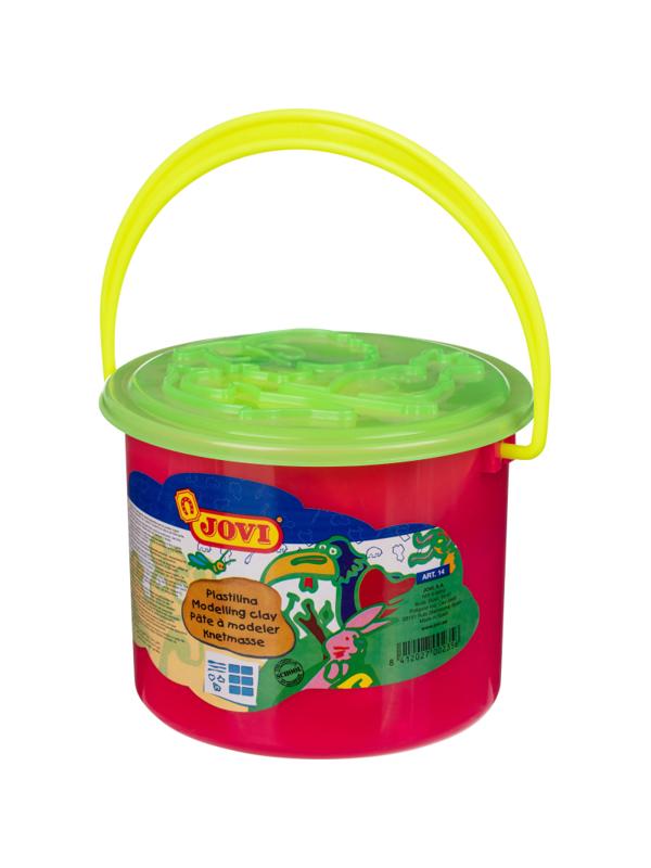 Пластилин JOVI, 6 цв.,300г, растительный,формочки,стеки,клеенка, в ведре,14
