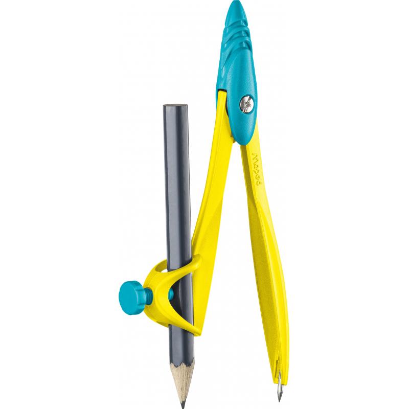 Циркуль Maped STUDY POP 120мм,цинк.сплав,карандаш,пласт.пенал,ассорт,194102