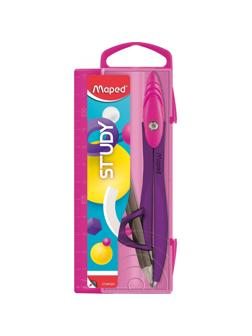 Циркуль Maped STUDY POP 120мм,цинк.сплав,карандаш,пласт.пенал,ассорт,194102