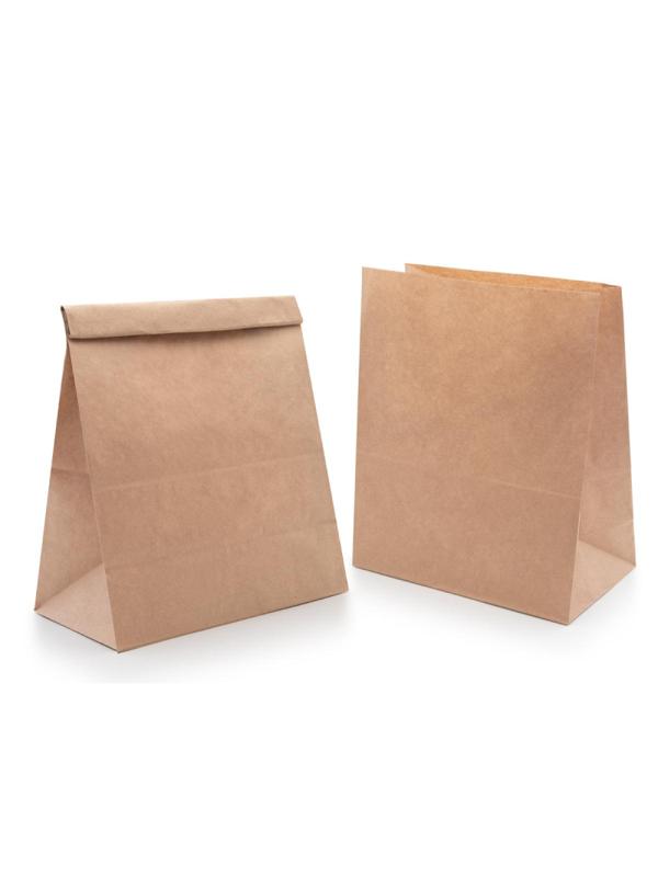 Пакет бумажный 320х200х340 мм, 70 гр/м2, крафт, прямоуг.дно 500 шт/уп