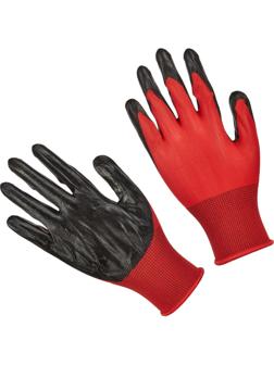 Перчатки защитные нейлоновые с нитриловым обливом 12пар/уп