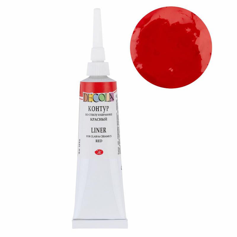Контур по стеклу и керамике Decola 18 мл красный 5303331