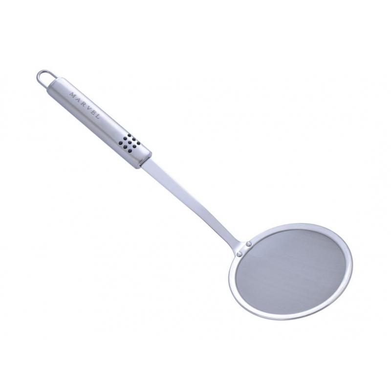 Шумовка с сеткой, овальная ручка, нержавеющий металл, MARVEL (76084)