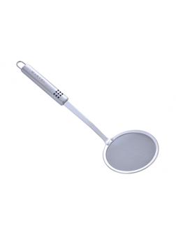 Шумовка с сеткой, овальная ручка, нержавеющий металл, MARVEL (76084)