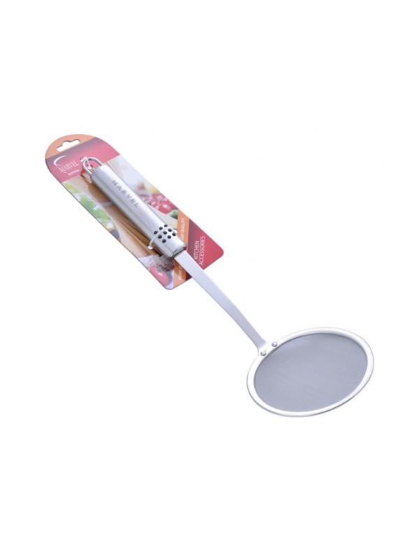 Шумовка с сеткой, овальная ручка, нержавеющий металл, MARVEL (76084)