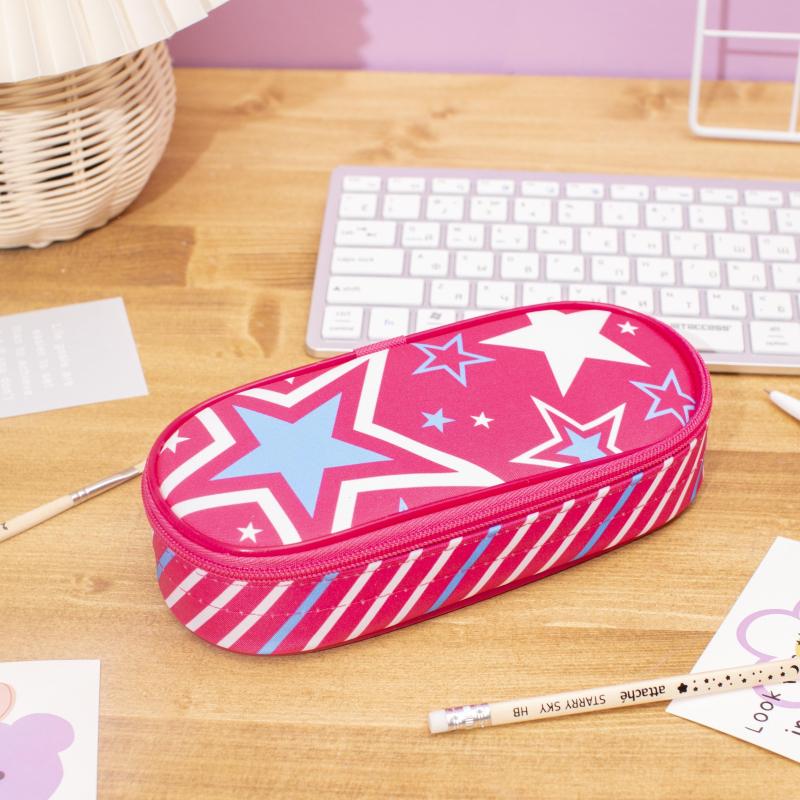 Пенал №1School Звезды  ткань, резинки на клапане, 210x85x50 мм, ПМК23-20