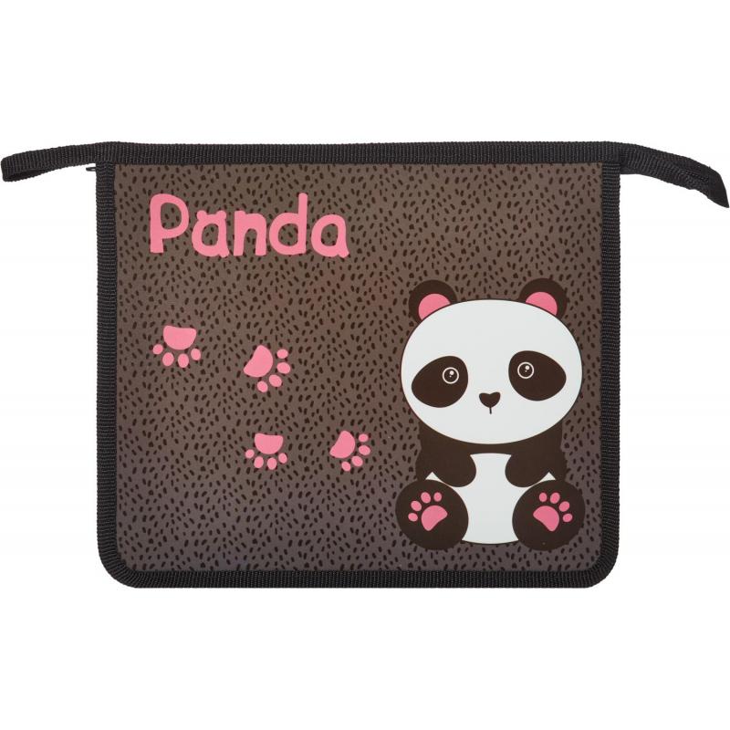 Папка для тетрадей №1School Panda,А5, молния, пластик, ПТ-735