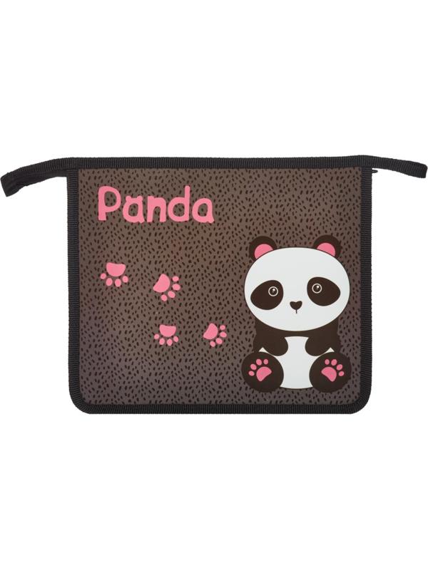 Папка для тетрадей №1School Panda,А5, молния, пластик, ПТ-735