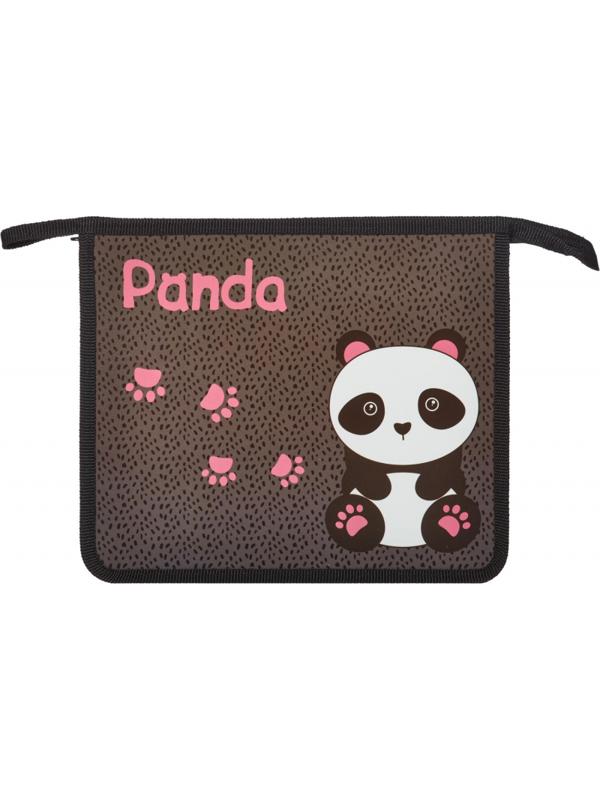 Папка для тетрадей №1School Panda,А5, молния, пластик, ПТ-735