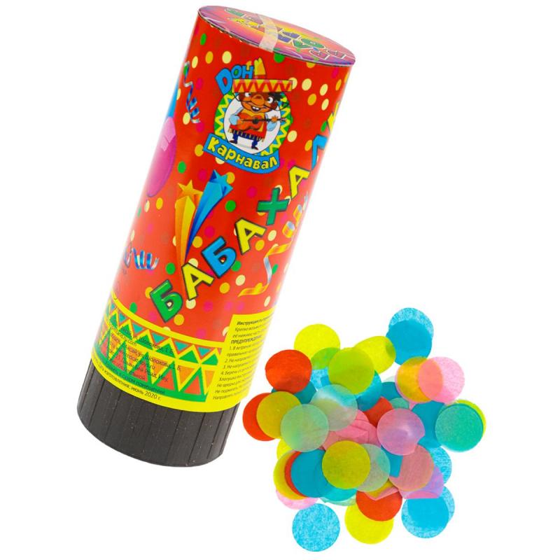 Пневмохлопушка Бабахалка. Круглое конфети (бумажное) 12 см. Х-1451