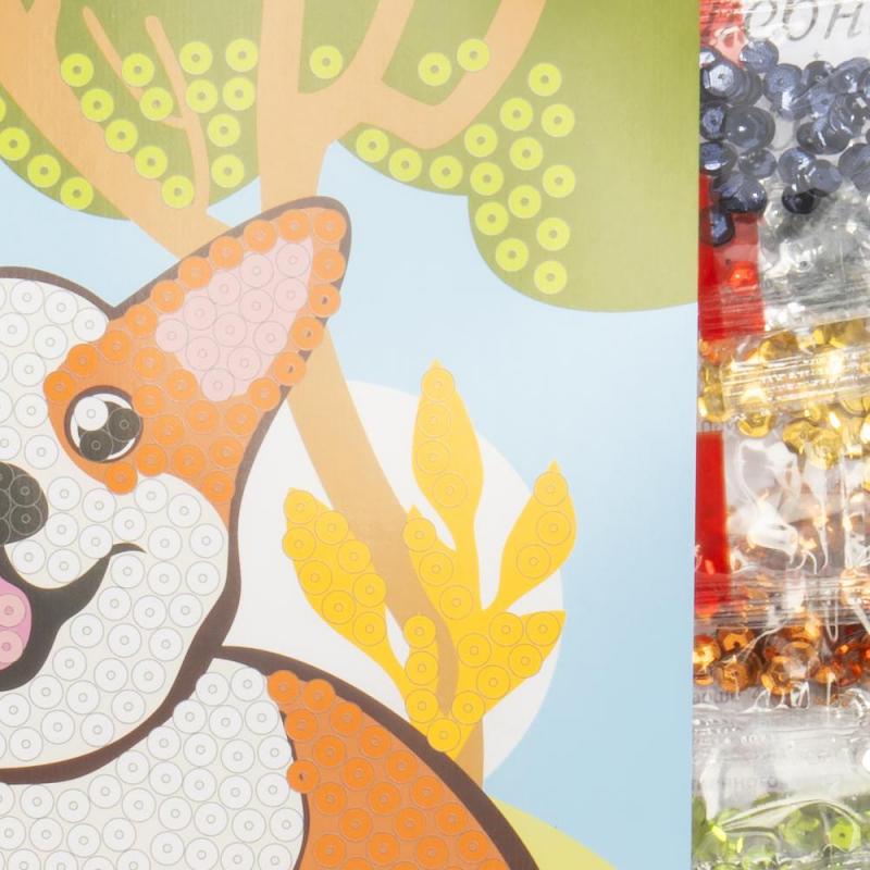 Картина из пайеток Корги   Ап-042