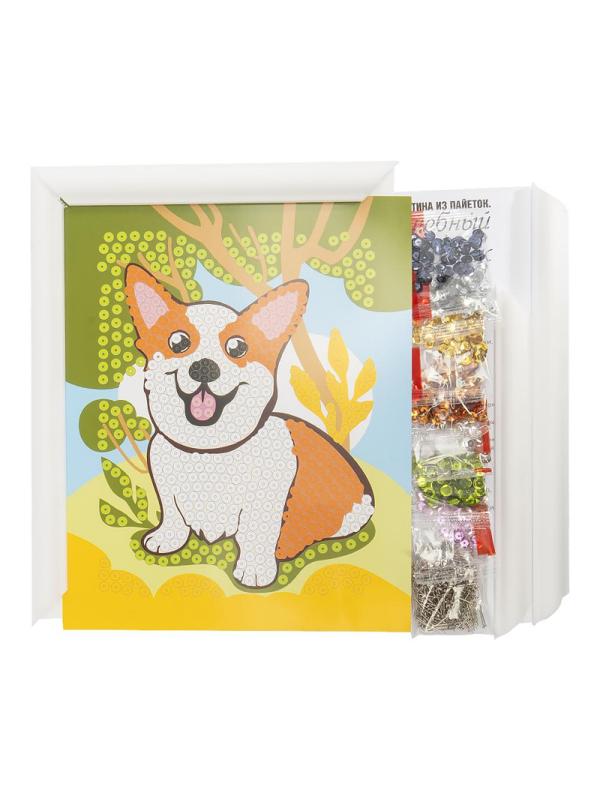 Картина из пайеток Корги   Ап-042