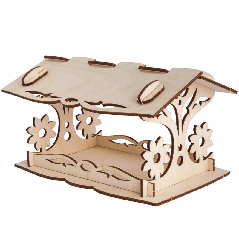 Конструктор из дерева.Кормушка для птиц Цветочная полянка Фн-018