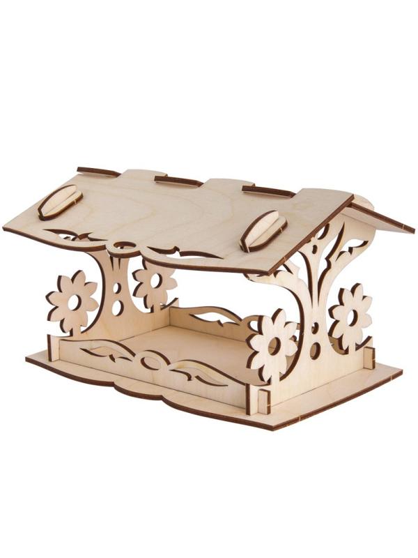 Конструктор из дерева.Кормушка для птиц Цветочная полянка Фн-018