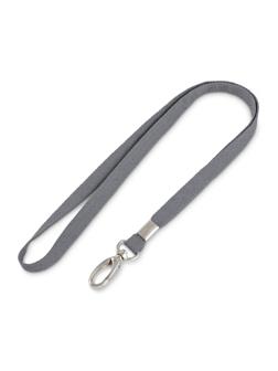 Держатель для бейджа на карабине серый лента+карабин LLL107