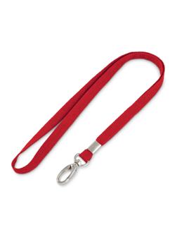 Держатель для бейджа на карабине красный лента+карабин LLL107