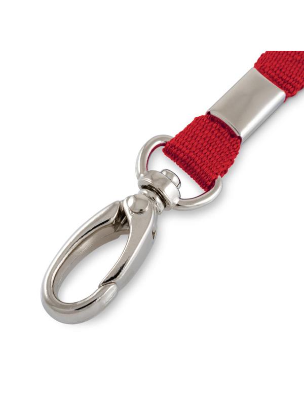 Держатель для бейджа на карабине красный лента+карабин LLL107