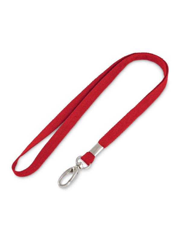 Держатель для бейджа на карабине красный лента+карабин LLL107