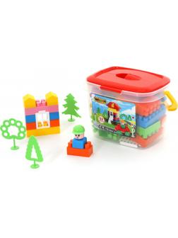 Конструктор Строитель (52 элем. в ведерке)41234