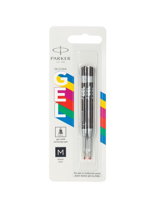 Стержень гелевый Parker, 0,7мм, черный, 2 шт 2136231