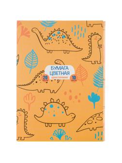 Бумага цветная №1 School 10цв,20л,А4,одностор, офсет 80гр, в папке