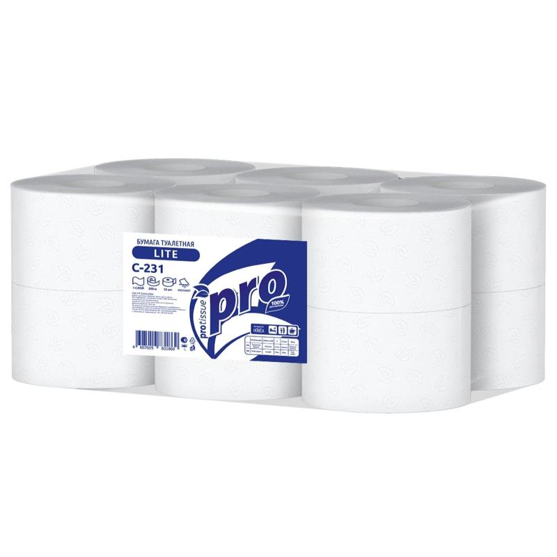 Бумага туалетная д/дисп Protissue 1сл 12рул 200м С231