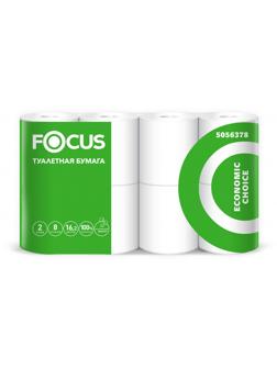 Бумага туалетная Focus Economic Choice 2слбел 100%цел 16,2м 8рул/уп 5056378